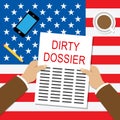 Dirty Dossier Report Containing Political Information On The American President 3d Illustration