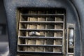 Dirty dust air condition vent channel in the old car. Royalty Free Stock Photo