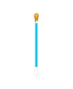 Dirty Ear stick with earwax isolated. vector illustration