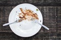 Dirty empty dish after finished Royalty Free Stock Photo