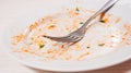 Dirty and empty dish Royalty Free Stock Photo