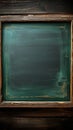 Dirty erased chalk texture empty green chalkboard with wooden frame Royalty Free Stock Photo