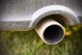 Dirty exhaust pipe auto