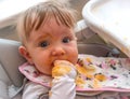 Dirty face of feeding baby Royalty Free Stock Photo