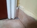 dirty filthy corner in bathroom with dust and grime Royalty Free Stock Photo