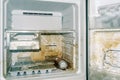 Dirty freezer of modern frigerator