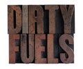 Dirty fuels in letterpress wood type
