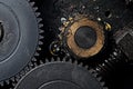 Dirty gearwheels in work macro