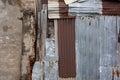 Dirty grunge rusty zinc metal sheet wall for old building texture background Royalty Free Stock Photo