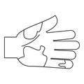 Dirty hand icon, outline style