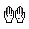 Dirty hand vector illustration, Hygiene line style icon