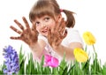 Dirty hands - little girl gardening Royalty Free Stock Photo