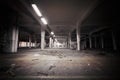 Dirty industrial interior of an abandoned factory building Royalty Free Stock Photo