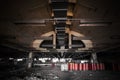 Dirty industrial interior of an abandoned factory building Royalty Free Stock Photo