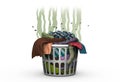Dirty Laundry in the Basket, 3d illustration