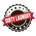 DIRTY LAUNDRY text on red brown ribbon stamp Royalty Free Stock Photo