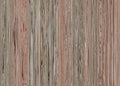 Dirty light grey brown red wooden surface with scratched messy parts in vertical boards.