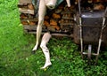 a dirty mannequin of a woman from a shop window.