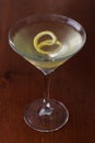 Dirty martini with a lemon twist Royalty Free Stock Photo