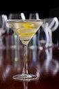 Dirty martini with a lemon twist Royalty Free Stock Photo