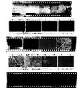 Dirty, messy and damaged strip of celluloid film Royalty Free Stock Photo