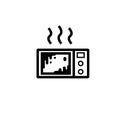 Dirty microwave line icon. Clipart image