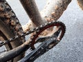 Dirty mountain bike covered with mud Royalty Free Stock Photo