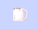 Dirty mug semi flat RGB color vector illustration Royalty Free Stock Photo