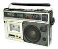 Dirty old 1980s style cassette player Royalty Free Stock Photo
