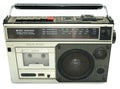 Dirty old 1980s style cassette player Royalty Free Stock Photo