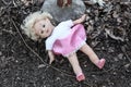 Dirty old abandoned doll Royalty Free Stock Photo
