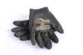 Dirty old black gloves Royalty Free Stock Photo