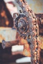 Dirty old gear and chain Royalty Free Stock Photo