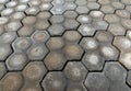 dirty old gray brick walkway Royalty Free Stock Photo