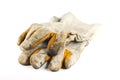 Dirty old leather gloves Royalty Free Stock Photo