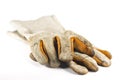 Dirty old leather gloves Royalty Free Stock Photo