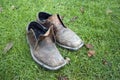 Dirty old shoes Royalty Free Stock Photo
