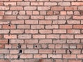 Dirty old weathered red brick exterior building warehouse alley architectural background Royalty Free Stock Photo