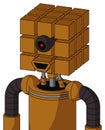Dirty-Orange Mech With Cube Head And Happy Mouth And Black Cyclops Eye