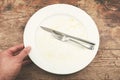 Dirty plate and cutlery