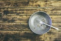 Dirty plate after having eaten the dish Royalty Free Stock Photo