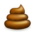 Dirty Poop Shit Icon Transparent Background 3d Realistic excrement Design Vector Illustration