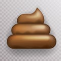 Dirty Poop Shit Icon Transparent Background 3d Realistic excrement Design Vector Illustration