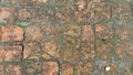dirty red bricks floor texture