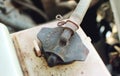 Dirty reservoir cap engine coolant car Royalty Free Stock Photo