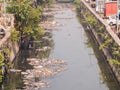 Dirty river in Dharavi slums. Mumbai. India. Royalty Free Stock Photo