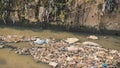 Dirty river in Dharavi slums. Mumbai. India. Royalty Free Stock Photo