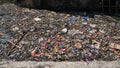 Dirty river in Dharavi slums. Mumbai. India. Royalty Free Stock Photo