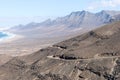 Dirty road leading to Cofete beach in Fuerteventura. Canary Islands Royalty Free Stock Photo