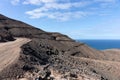 Dirty road leading to Cofete beach in Fuerteventura. Canary Islands Royalty Free Stock Photo